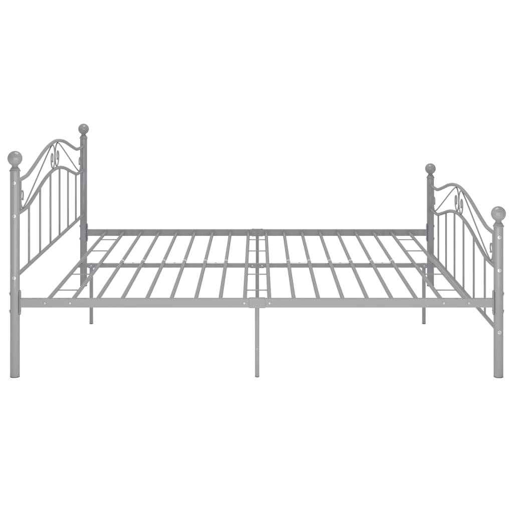 Cadre de lit sans matelas gris métal 160x200 cm - XIOS