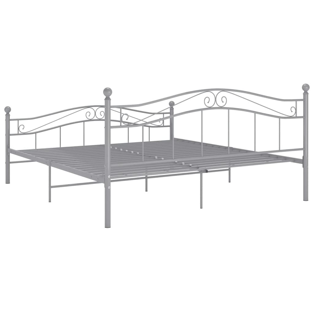Cadre de lit sans matelas gris métal 160x200 cm - XIOS