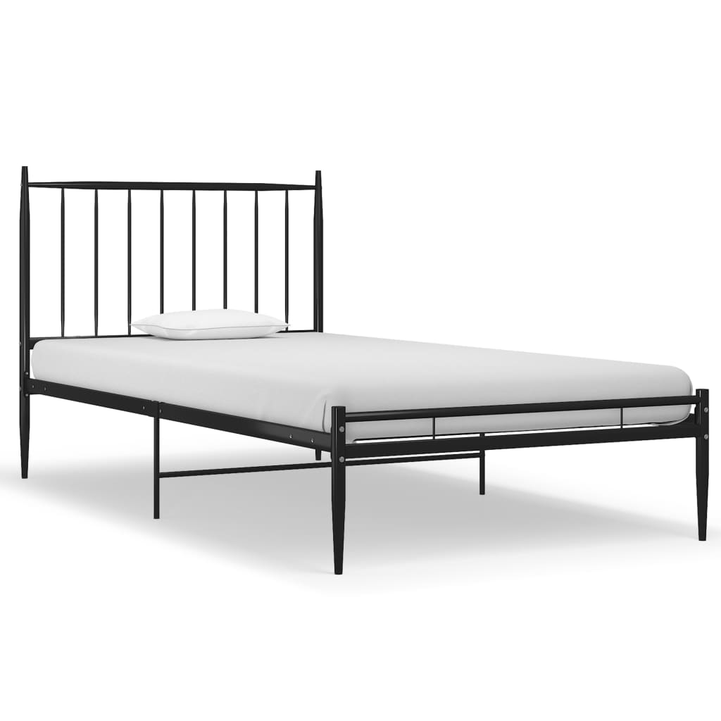 Cadre de lit sans matelas noir métal 90x200 cm - XIOS