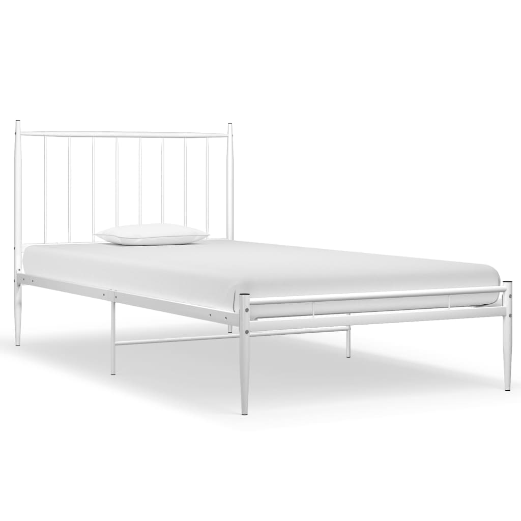 Cadre de lit sans matelas blanc métal 90x200 cm - XIOS
