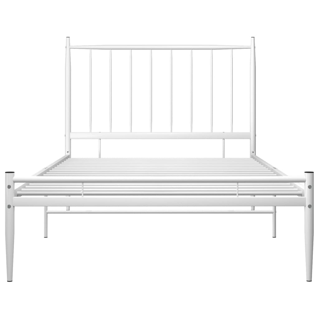 Cadre de lit sans matelas blanc métal 90x200 cm - XIOS