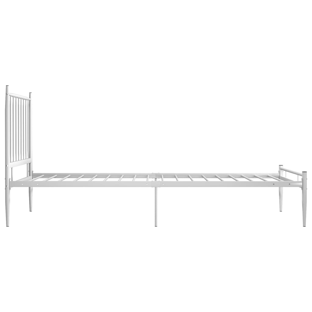 Cadre de lit sans matelas blanc métal 90x200 cm - XIOS