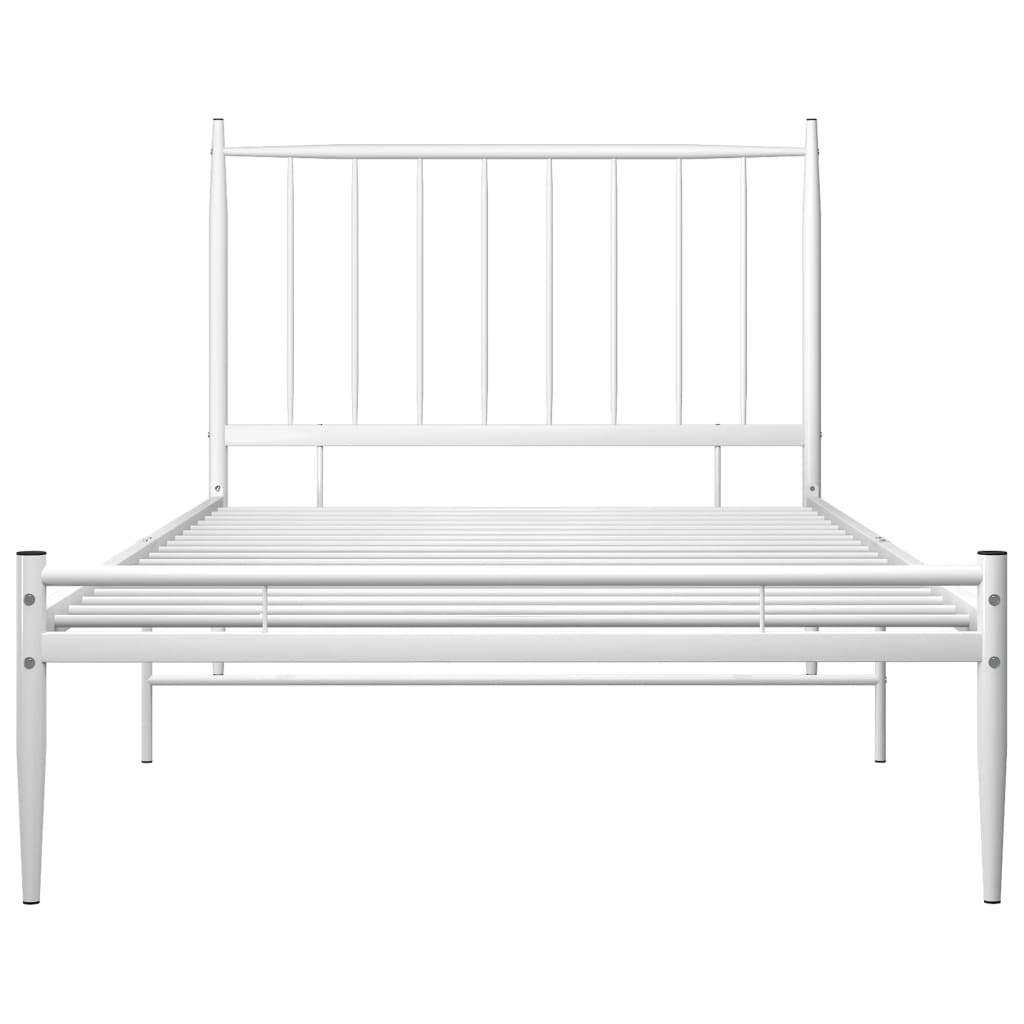 Cadre de lit sans matelas blanc métal 100x200 cm - XIOS