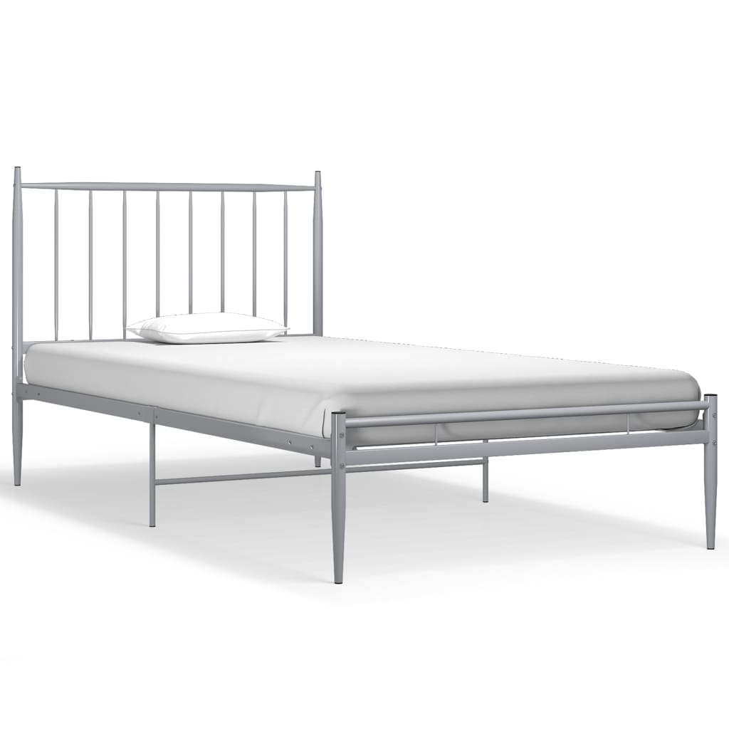 Cadre de lit sans matelas gris métal 100x200 cm - XIOS