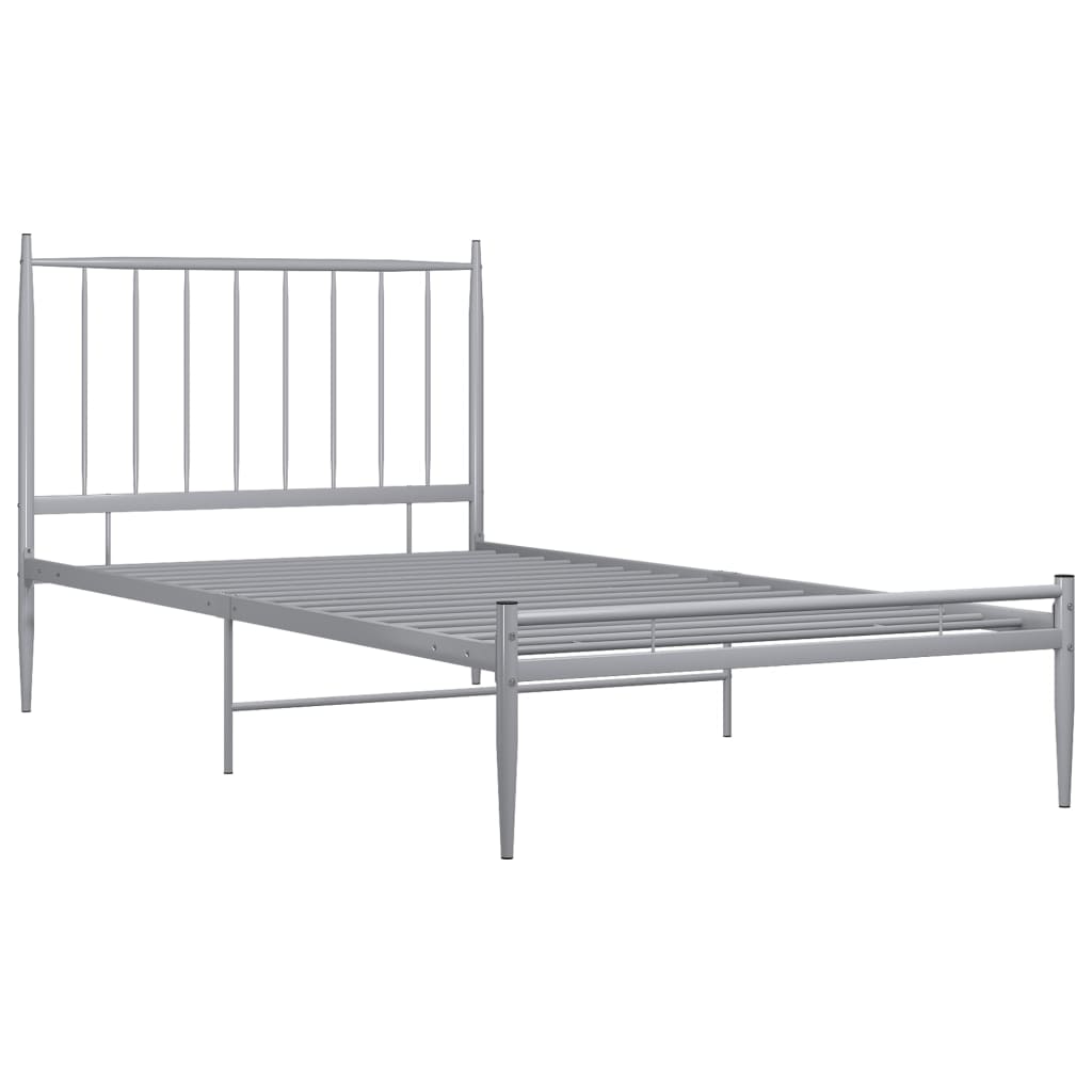 Cadre de lit sans matelas gris métal 100x200 cm - XIOS