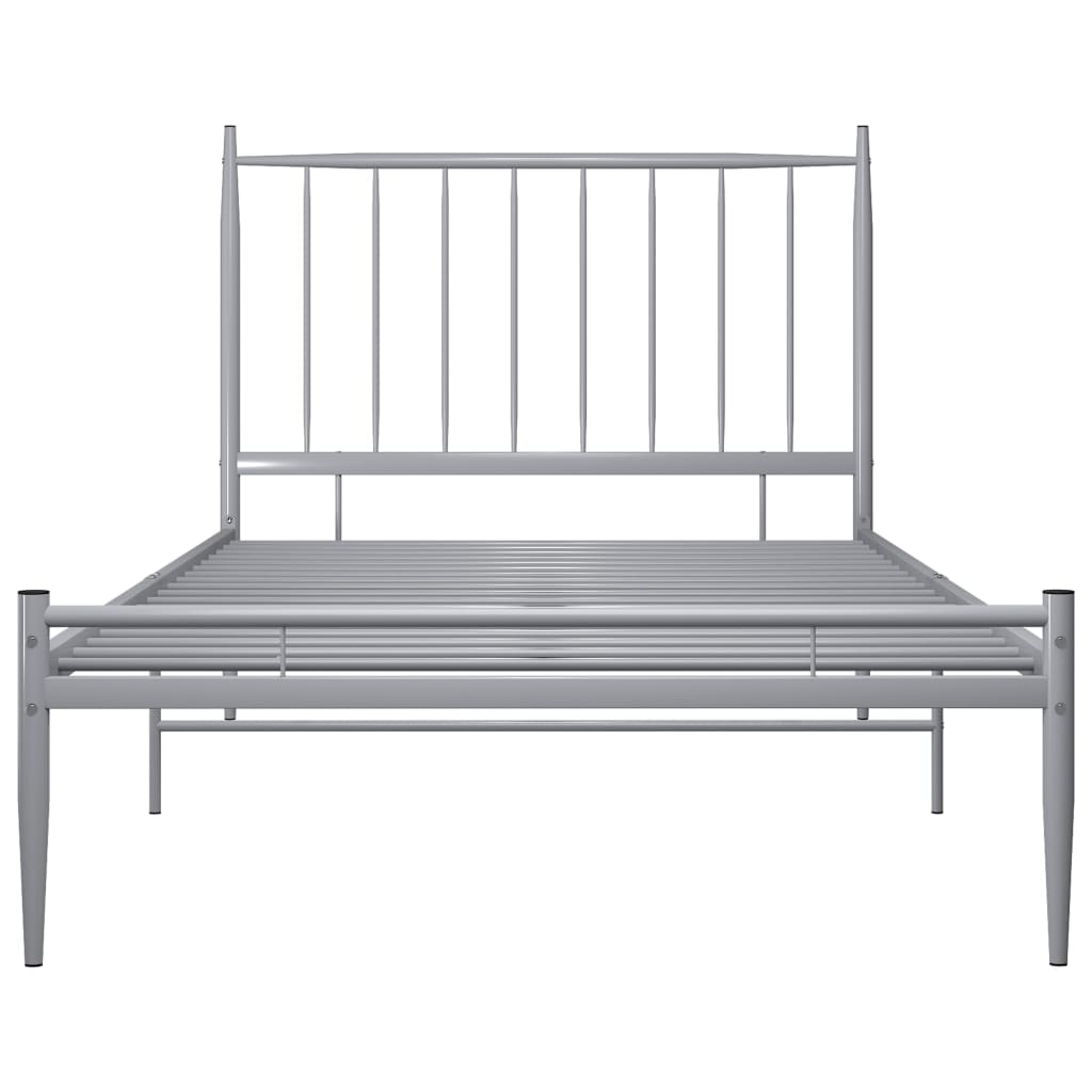Cadre de lit sans matelas gris métal 100x200 cm - XIOS
