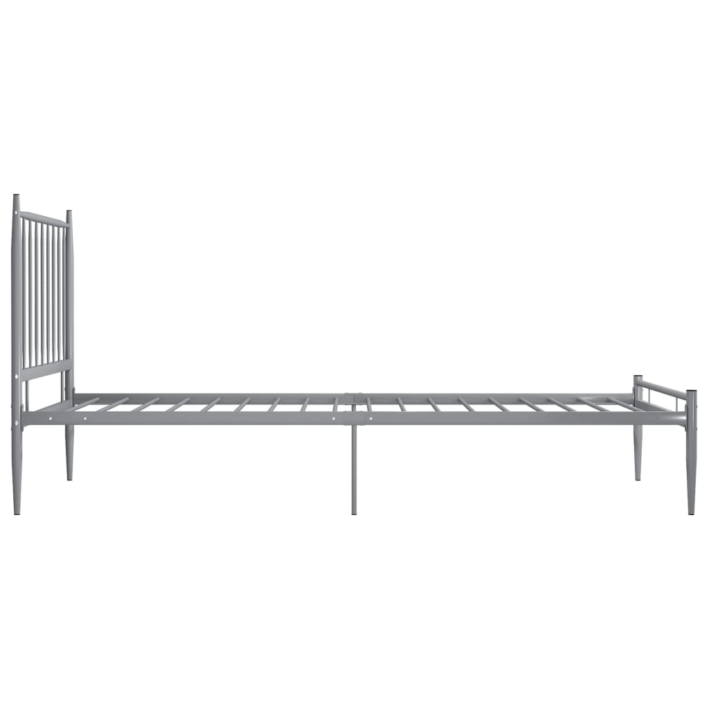 Cadre de lit sans matelas gris métal 100x200 cm - XIOS