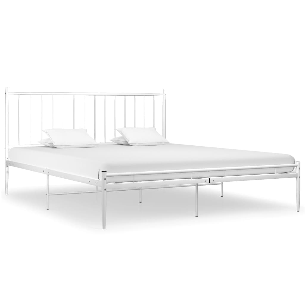 Cadre de lit sans matelas blanc métal 200x200 cm - XIOS