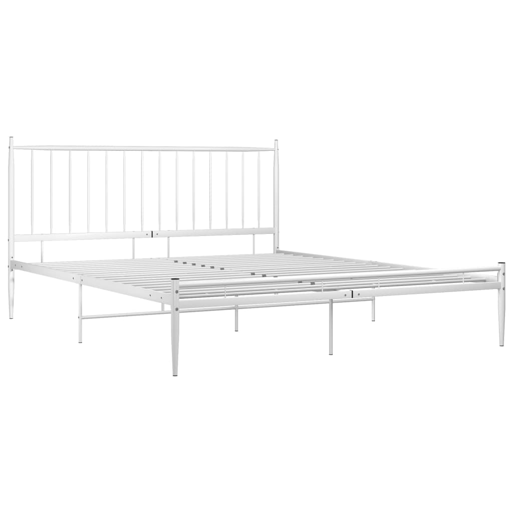Cadre de lit sans matelas blanc métal 200x200 cm - XIOS