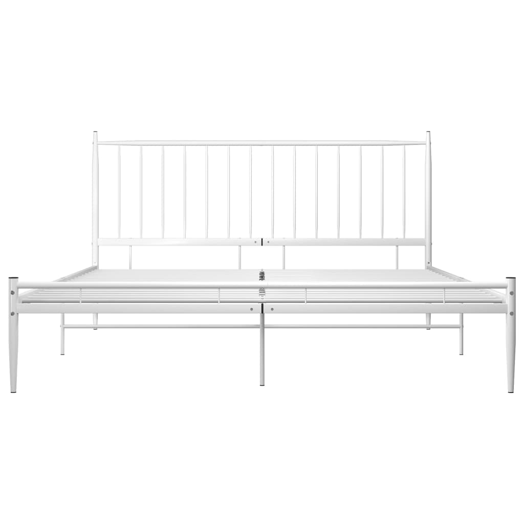 Cadre de lit sans matelas blanc métal 200x200 cm - XIOS