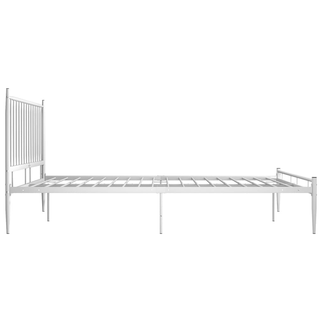 Cadre de lit sans matelas blanc métal 200x200 cm - XIOS