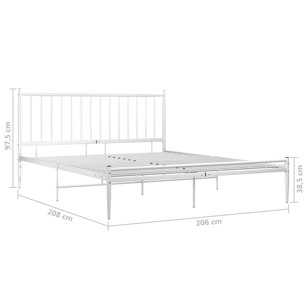 Cadre de lit sans matelas blanc métal 200x200 cm - XIOS