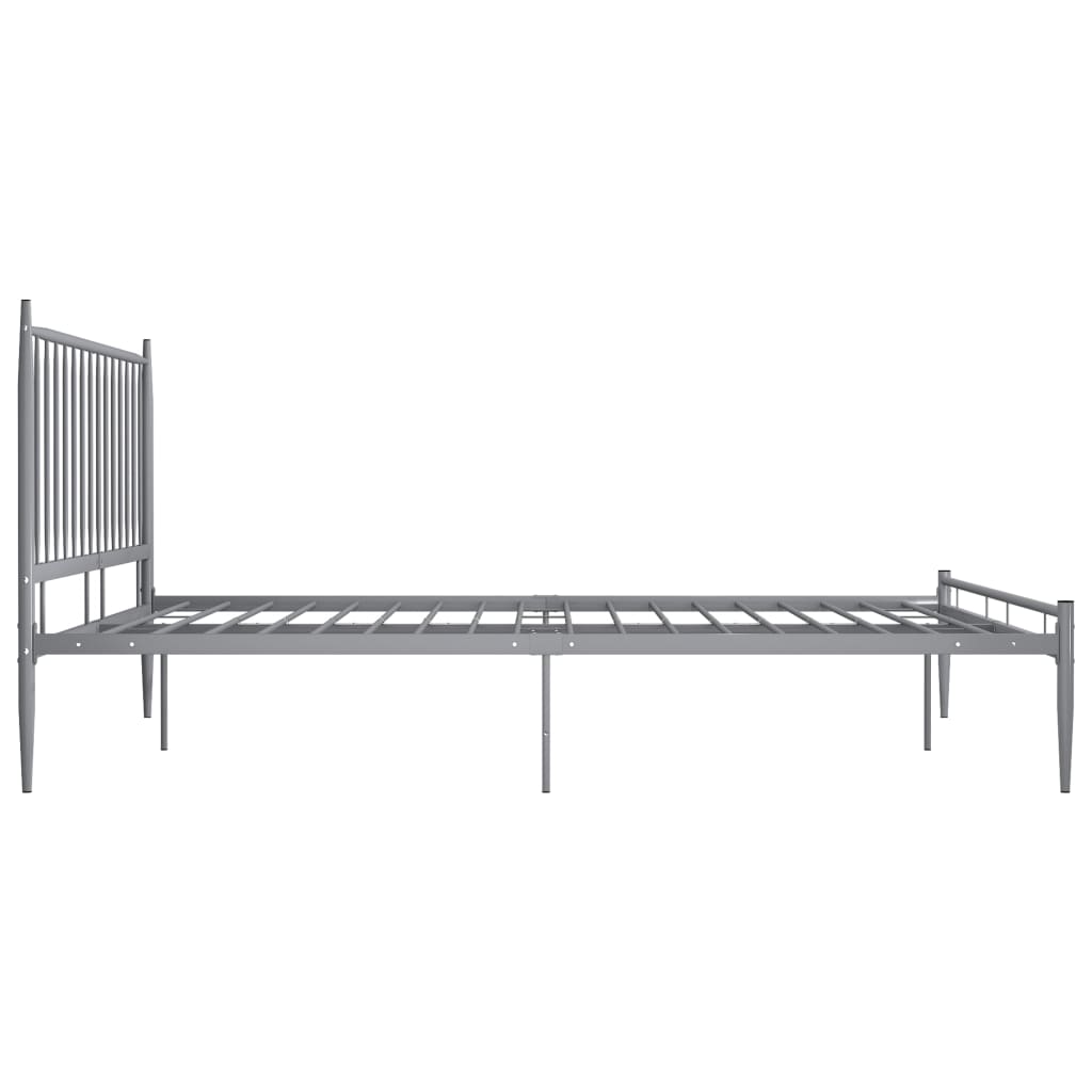 Cadre de lit sans matelas gris métal 200x200 cm - XIOS
