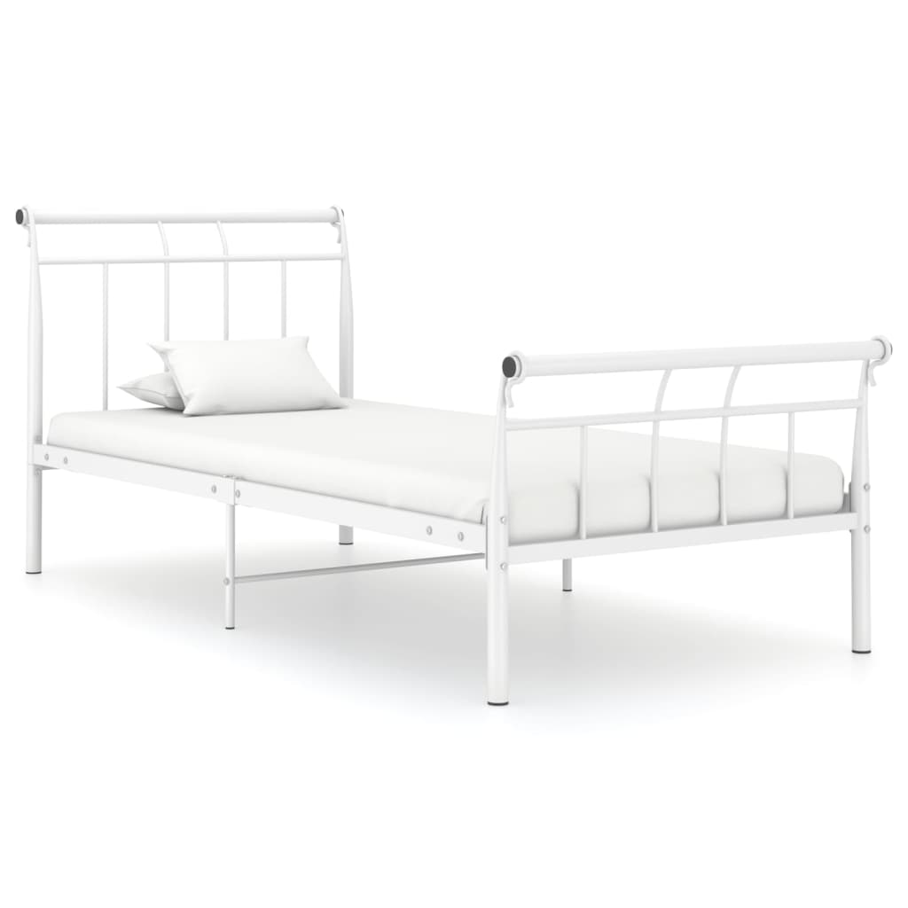 Cadre de lit sans matelas blanc métal 100x200 cm - XIOS