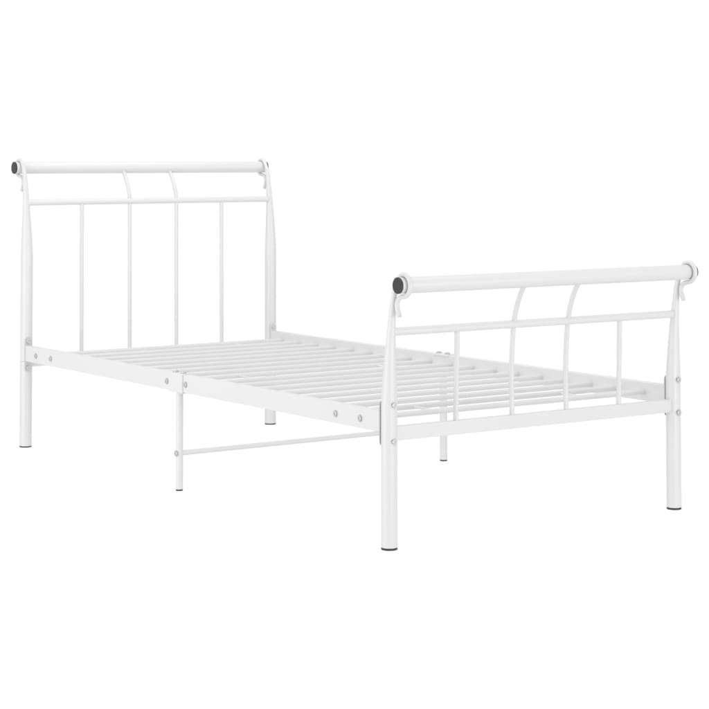 Cadre de lit sans matelas blanc métal 100x200 cm - XIOS