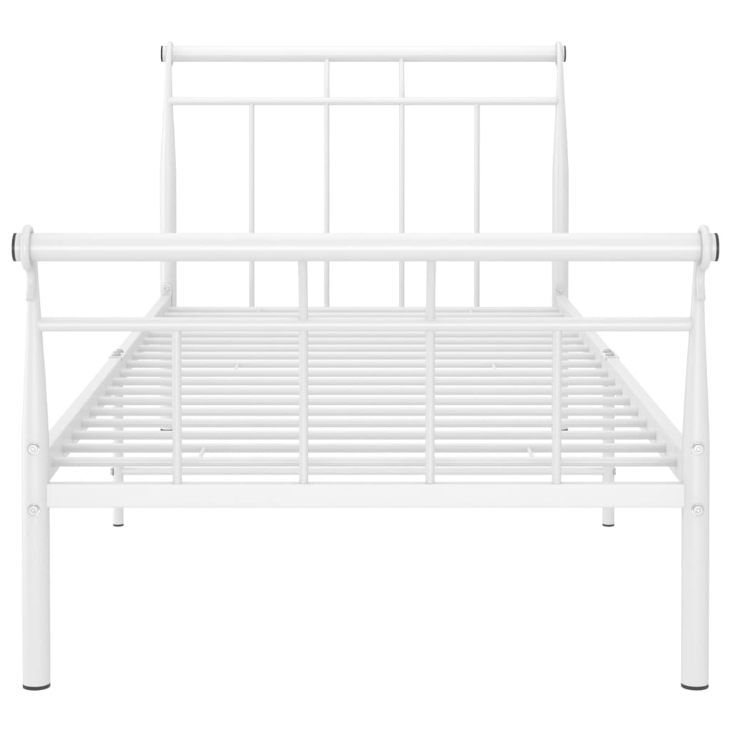 Cadre de lit sans matelas blanc métal 100x200 cm - XIOS