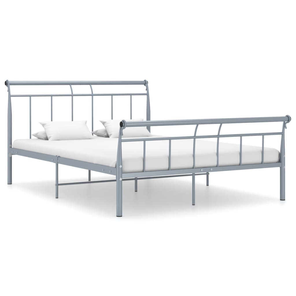 Cadre de lit sans matelas gris métal 140x200 cm - XIOS