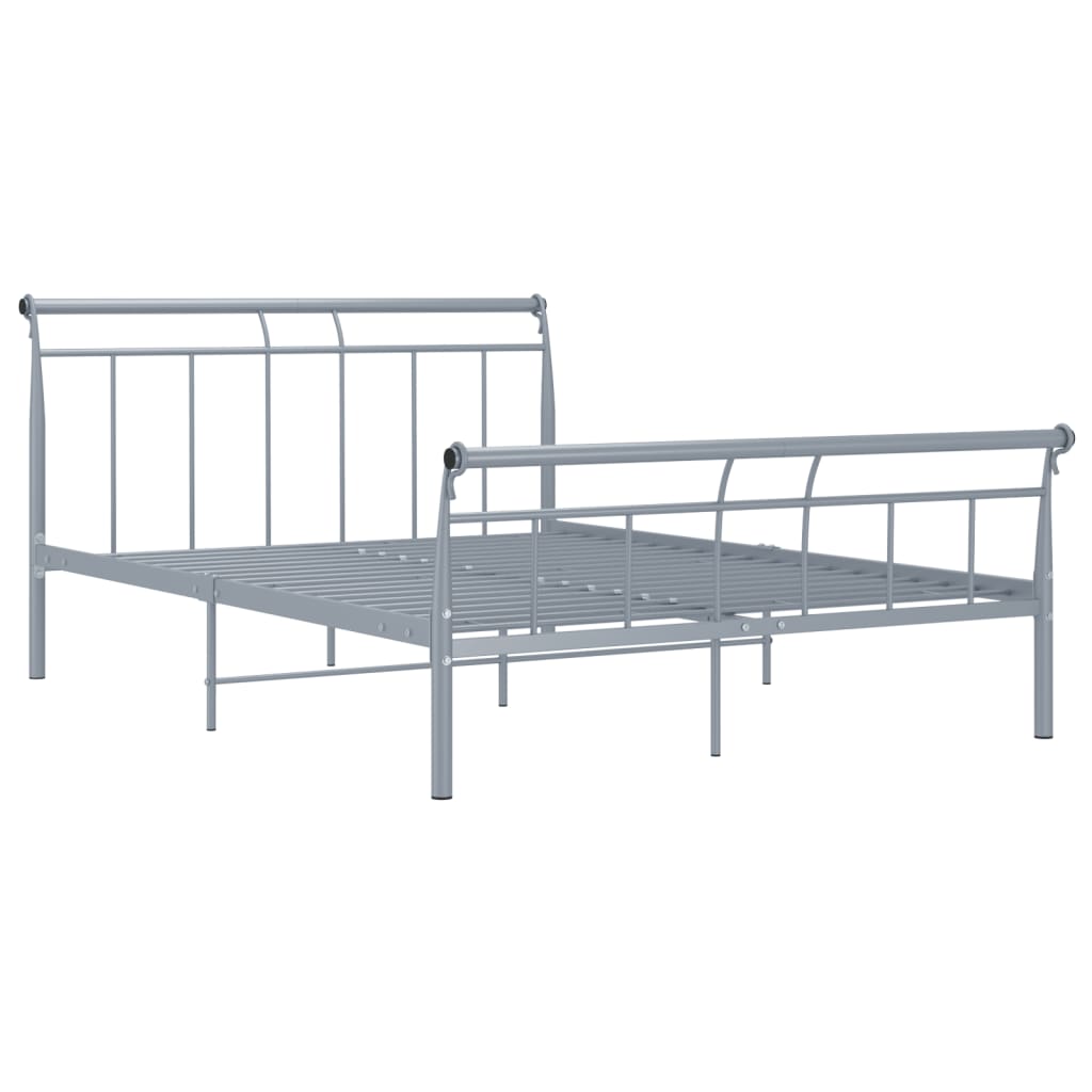 Cadre de lit sans matelas gris métal 140x200 cm - XIOS
