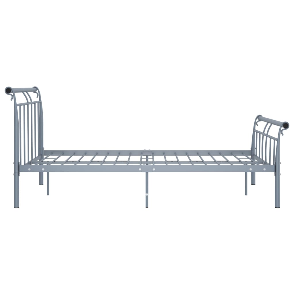 Cadre de lit sans matelas gris métal 140x200 cm - XIOS