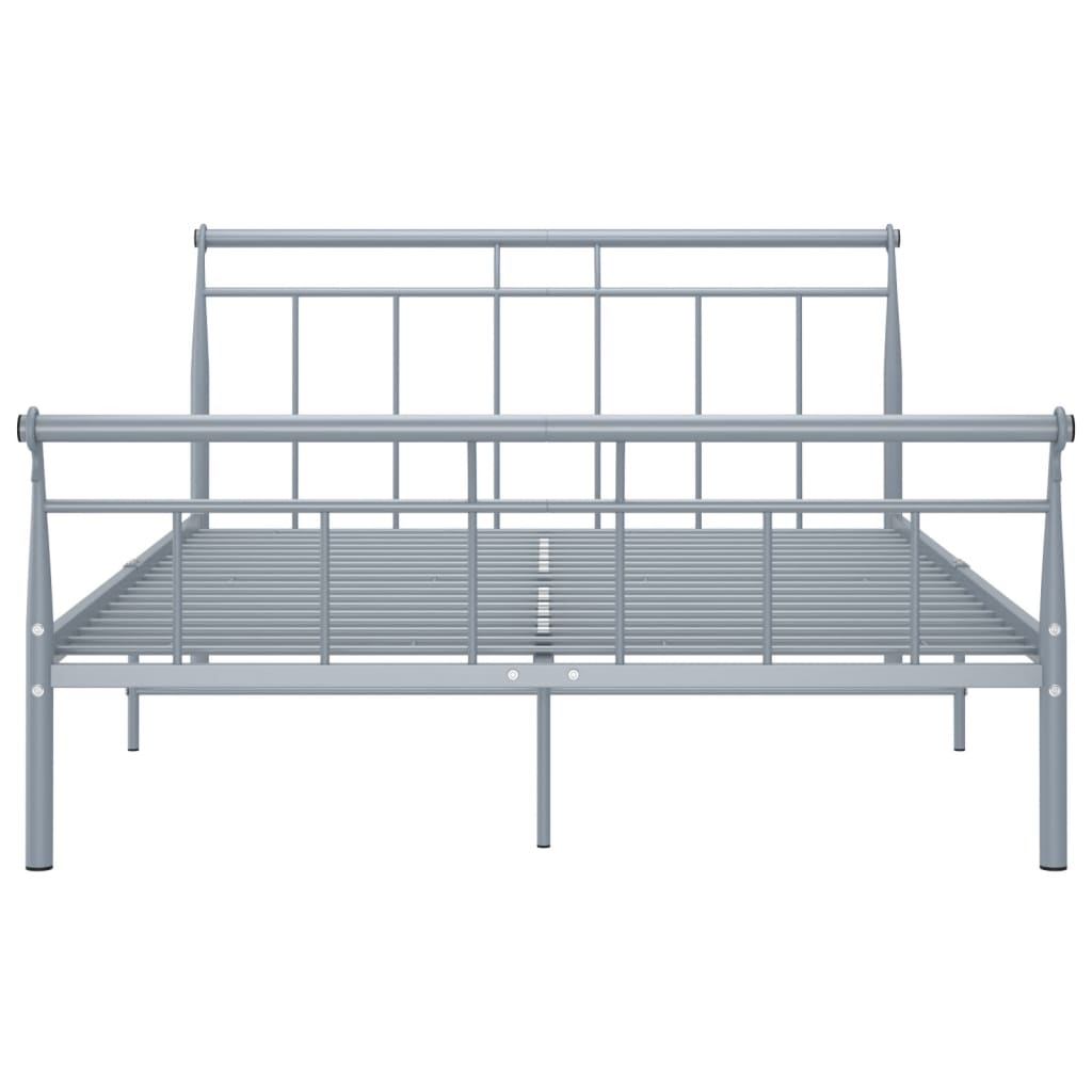 Cadre de lit sans matelas gris métal 140x200 cm - XIOS