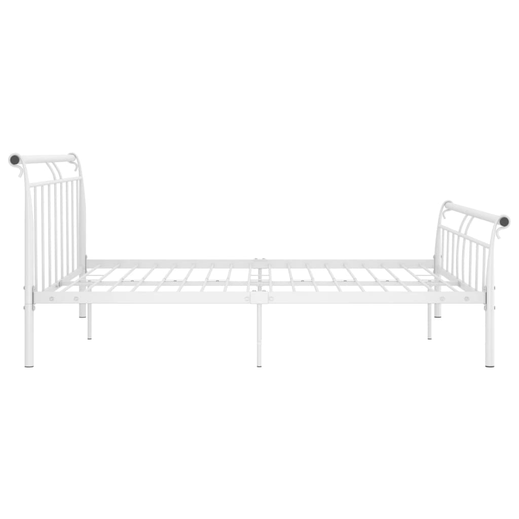 Cadre de lit sans matelas blanc métal 160x200 cm - XIOS