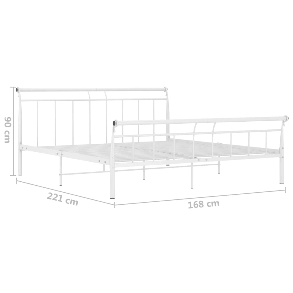 Cadre de lit sans matelas blanc métal 160x200 cm - XIOS