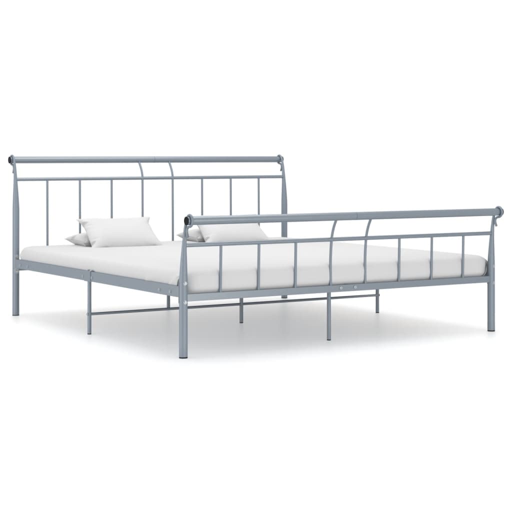 Cadre de lit sans matelas gris métal 180x200 cm - XIOS