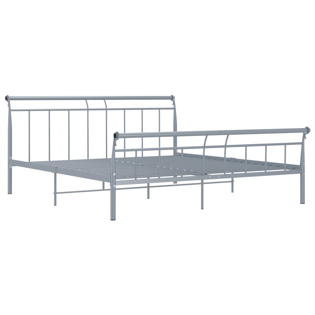 Cadre de lit sans matelas gris métal 180x200 cm - XIOS
