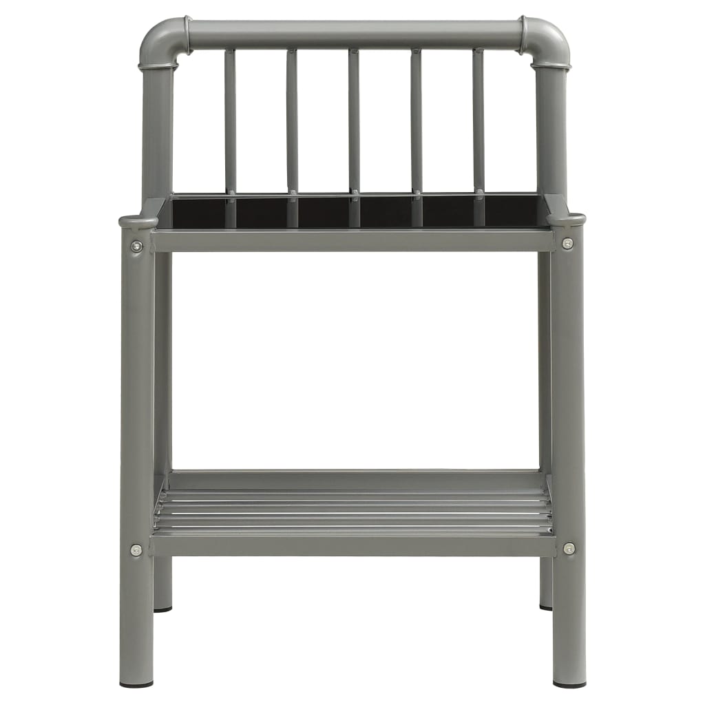 Tables de chevet 2 pcs Gris et noir Métal et verre - XIOS