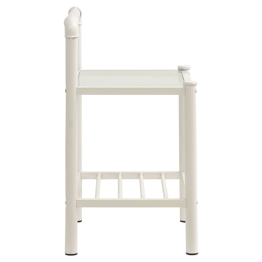 Tables de chevet 2 pcs Blanc et transparent Métal et verre - XIOS