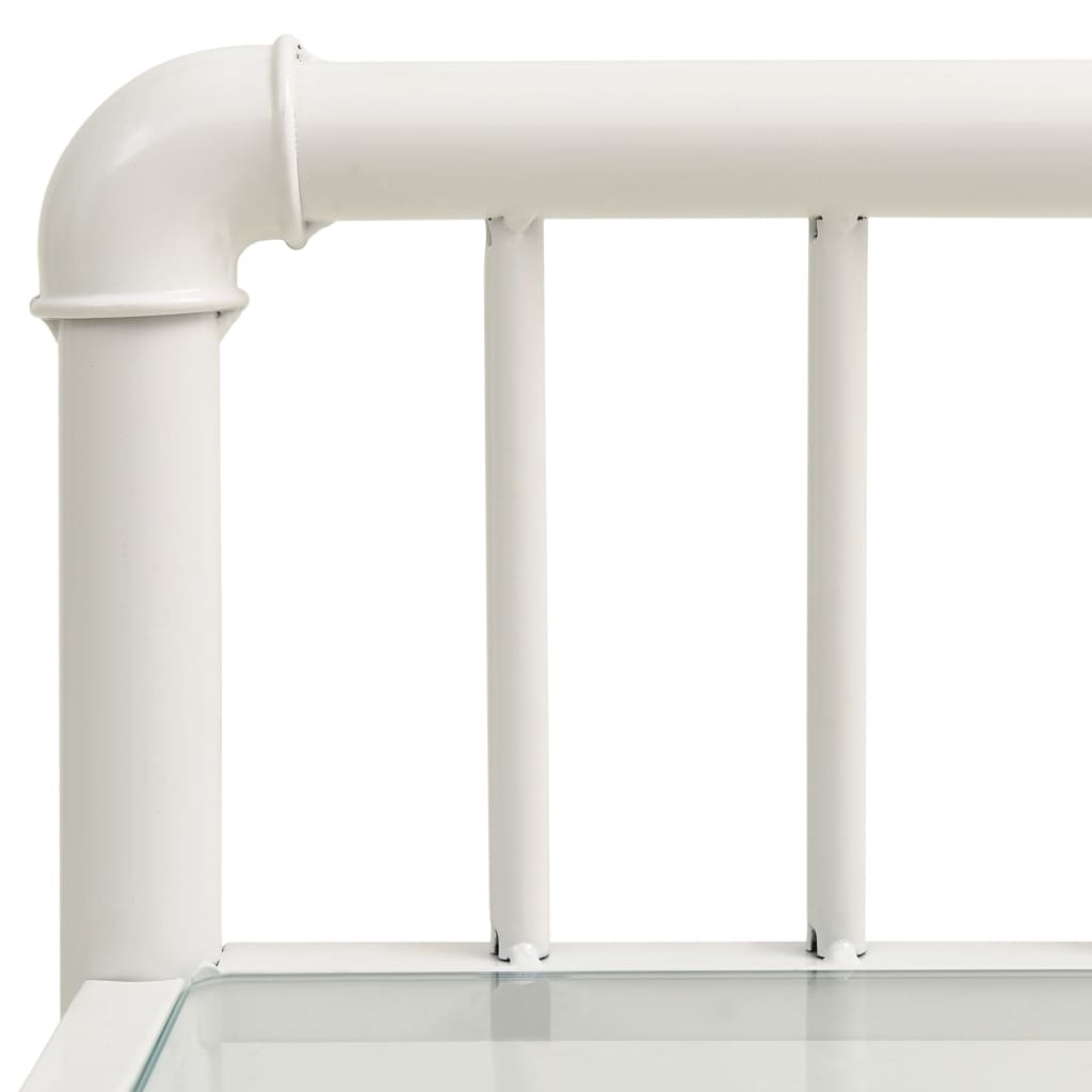 Tables de chevet 2 pcs Blanc et transparent Métal et verre - XIOS