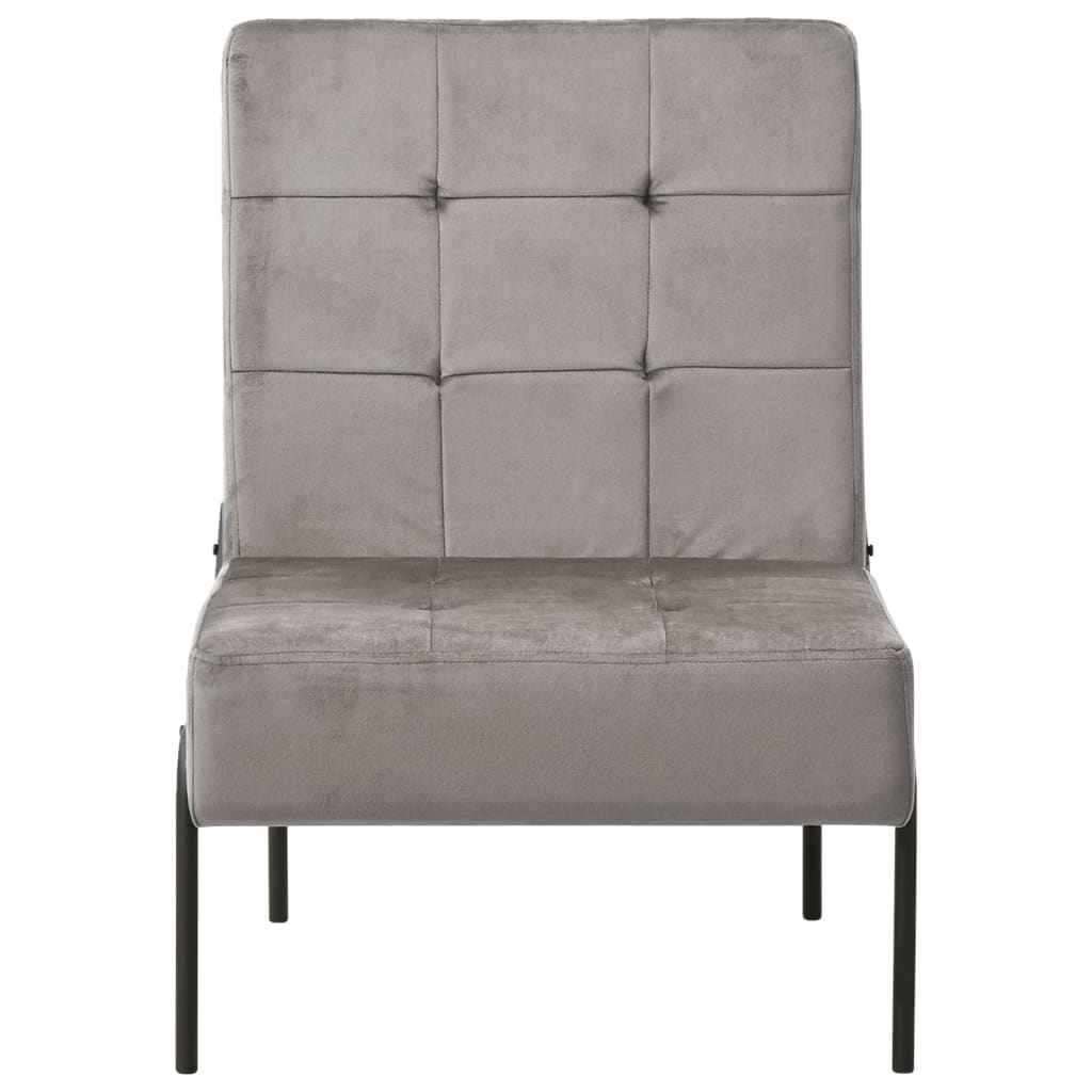 Chaise de relaxation 65x79x87 cm Gris clair Velours - XIOS