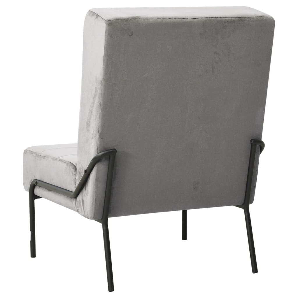 Chaise de relaxation 65x79x87 cm Gris clair Velours - XIOS