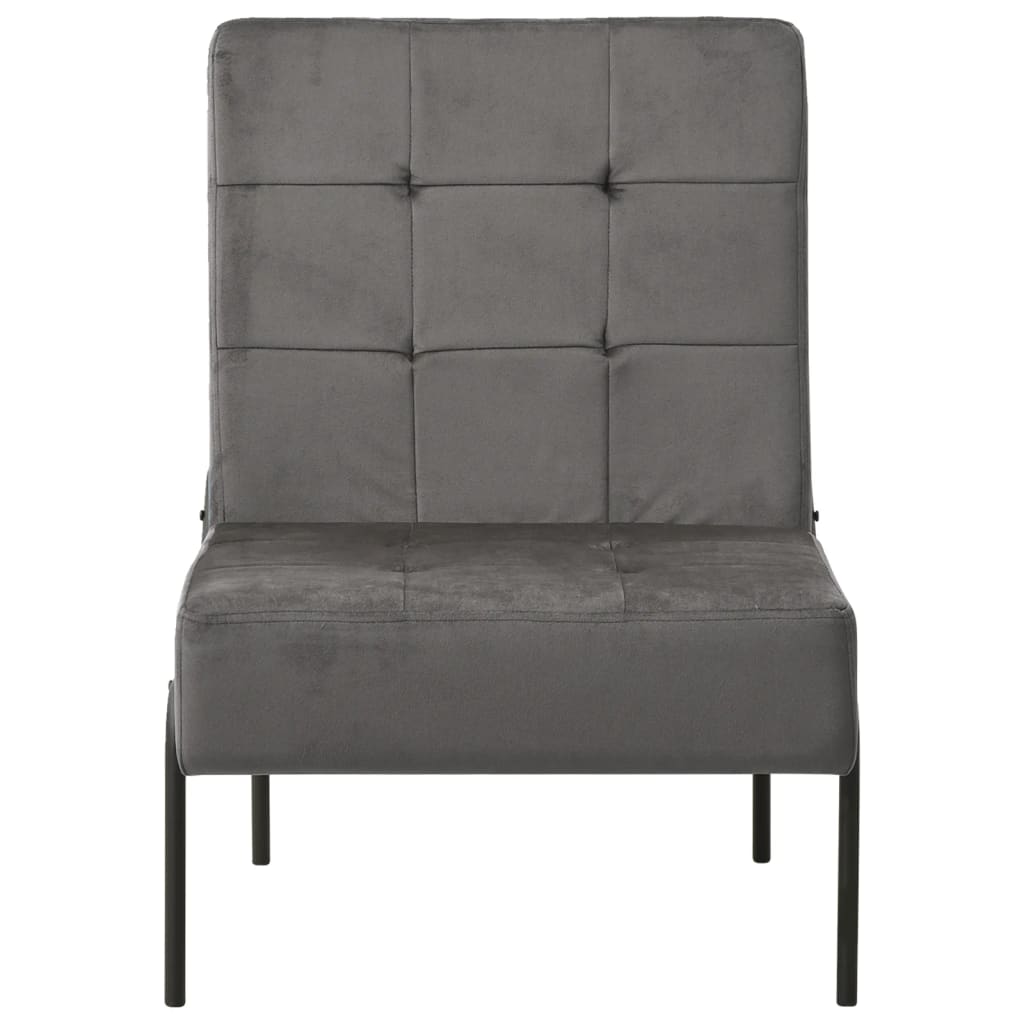 Chaise de relaxation 65x79x87 cm Gris foncé Velours - XIOS