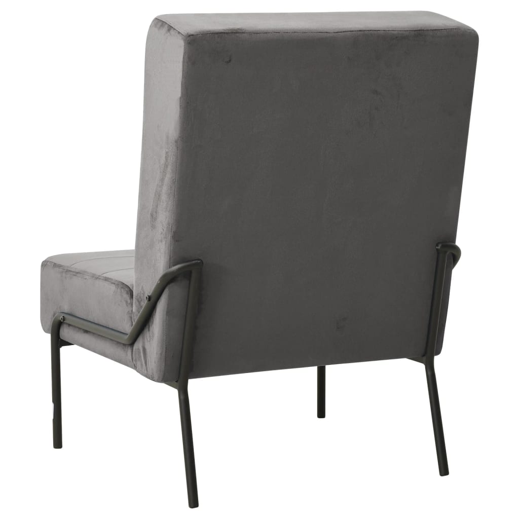 Chaise de relaxation 65x79x87 cm Gris foncé Velours - XIOS