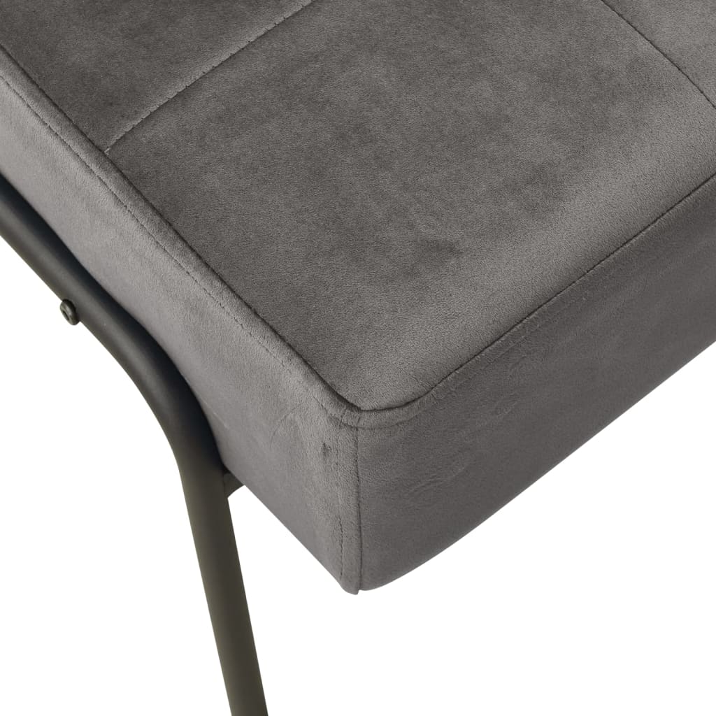 Chaise de relaxation 65x79x87 cm Gris foncé Velours - XIOS