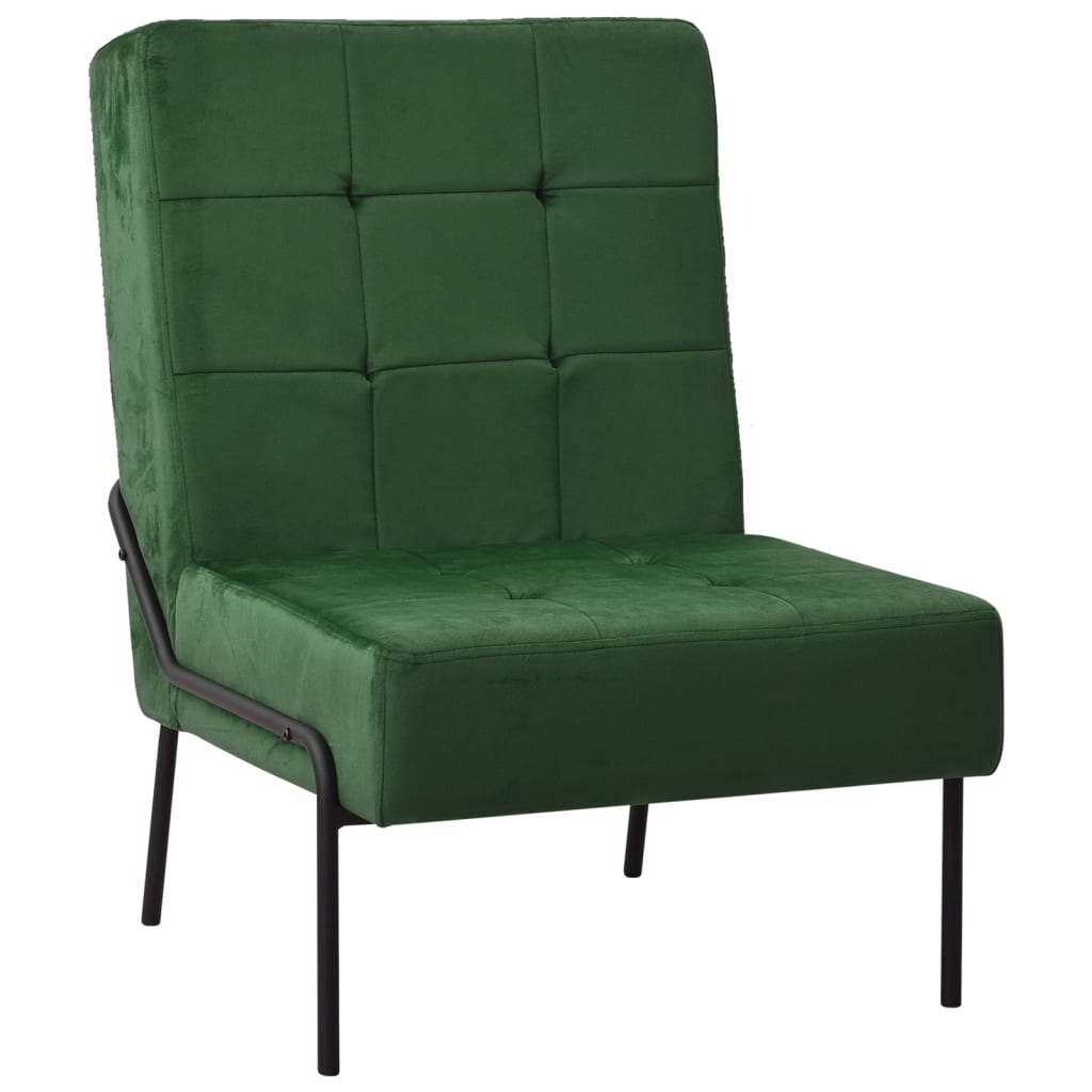 Chaise de relaxation 65x79x87 cm Vert foncé Velours - XIOS