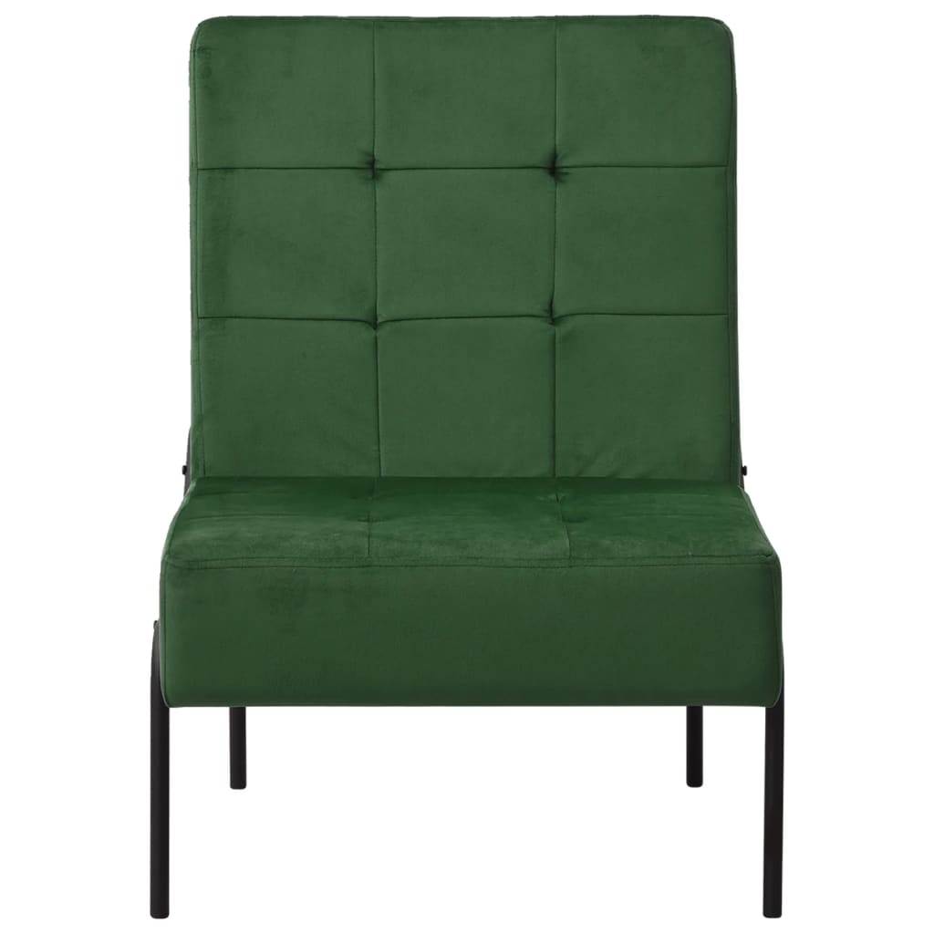 Chaise de relaxation 65x79x87 cm Vert foncé Velours - XIOS