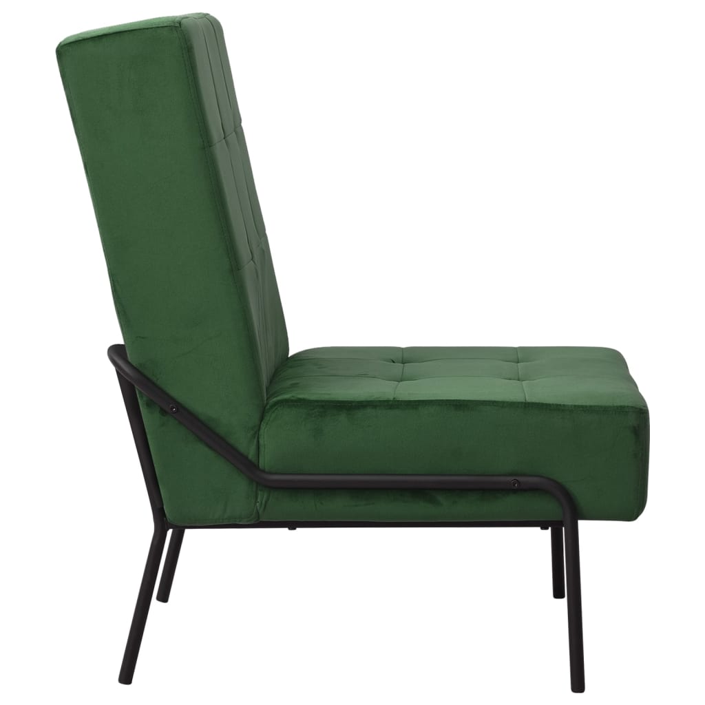 Chaise de relaxation 65x79x87 cm Vert foncé Velours - XIOS