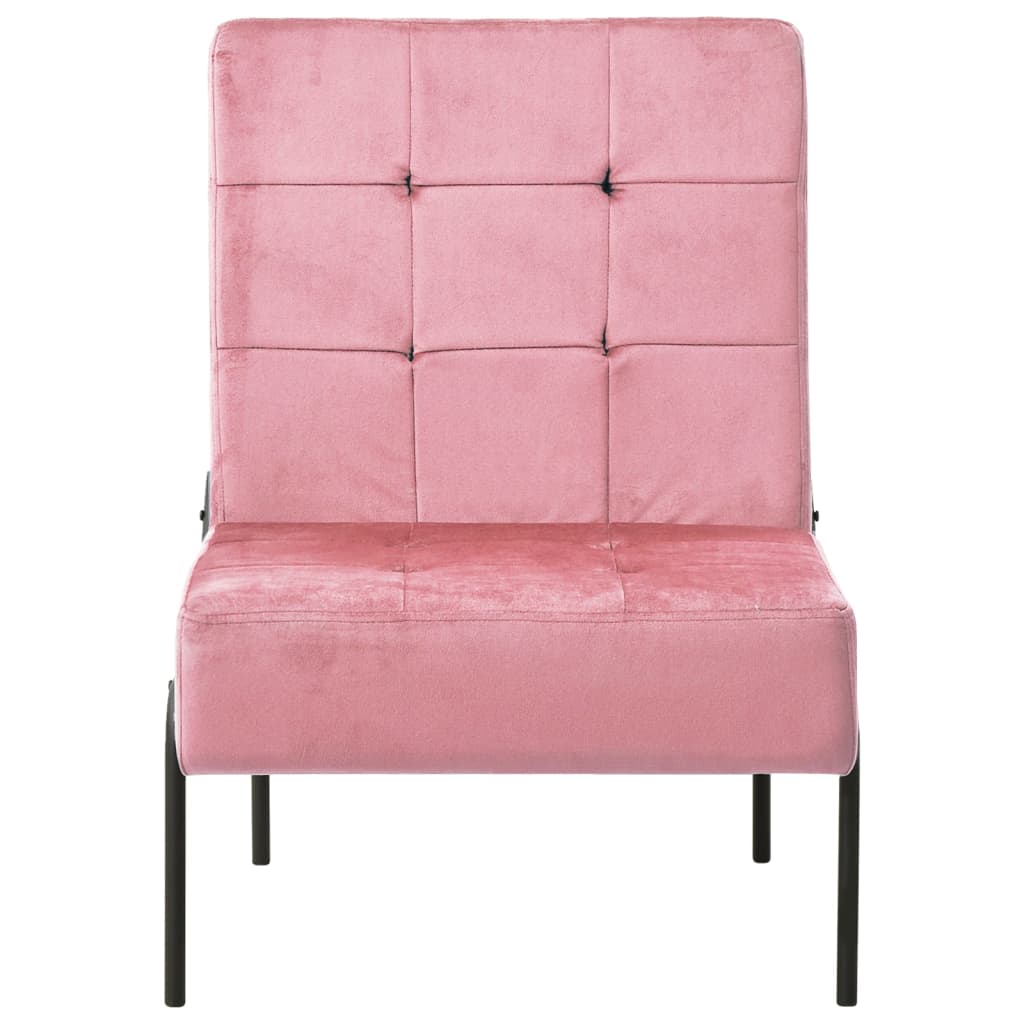 Chaise de relaxation 65x79x87 cm Rose Velours - XIOS
