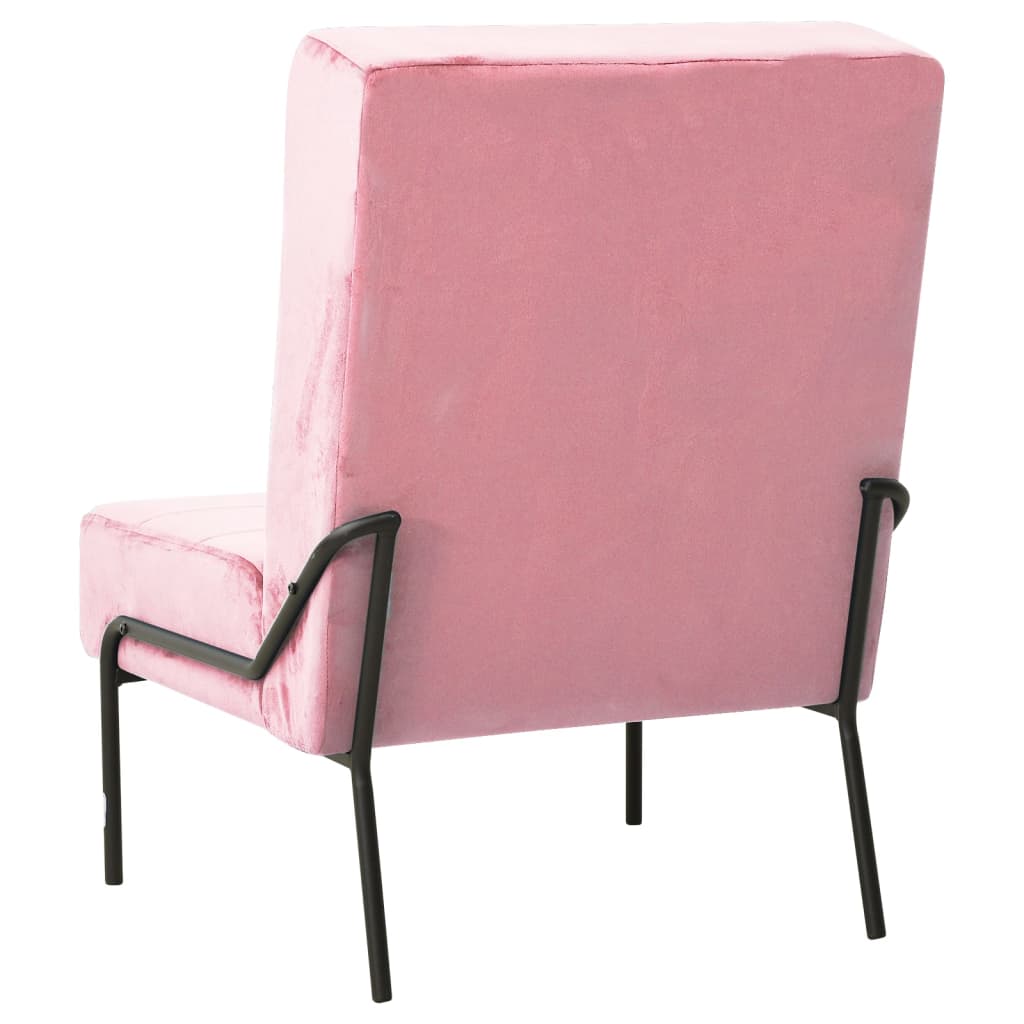 Chaise de relaxation 65x79x87 cm Rose Velours - XIOS