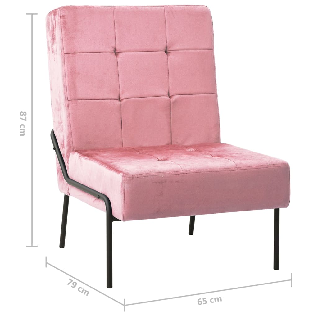 Chaise de relaxation 65x79x87 cm Rose Velours - XIOS