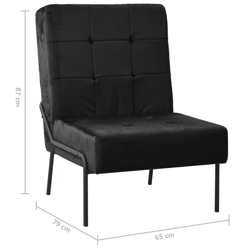Chaise de relaxation 65x79x87 cm Noir Velours - XIOS