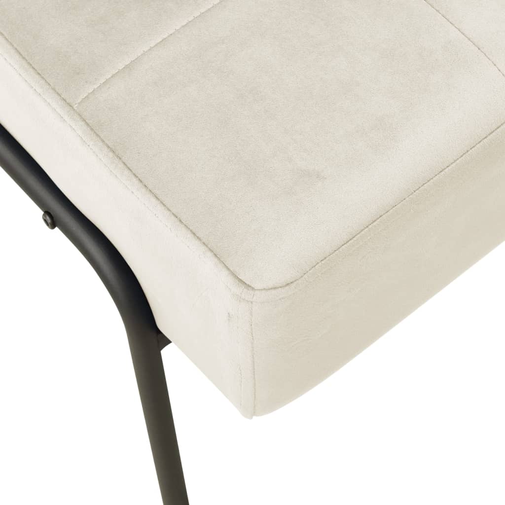 Chaise de relaxation 65x79x87 cm Blanc crème Velours - XIOS
