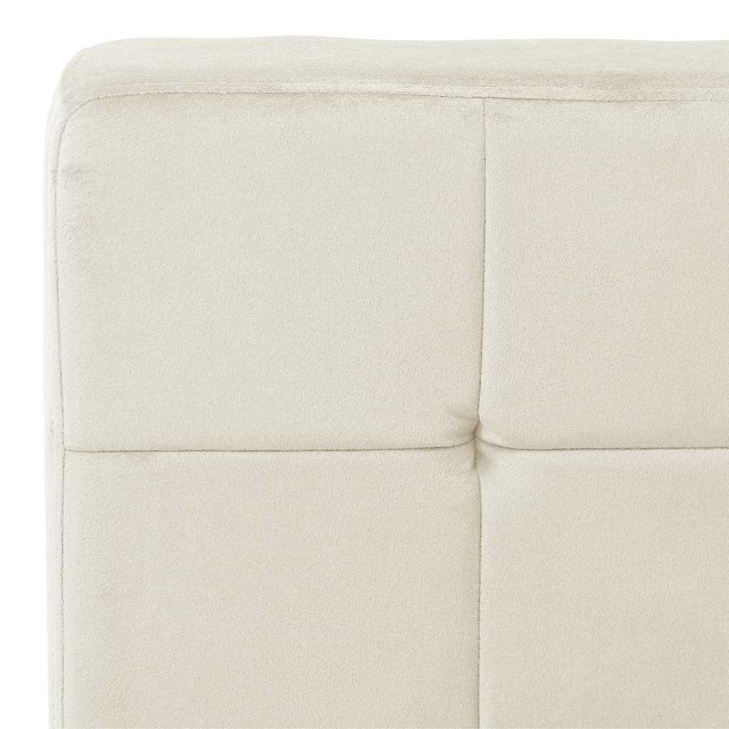 Chaise de relaxation 65x79x87 cm Blanc crème Velours - XIOS