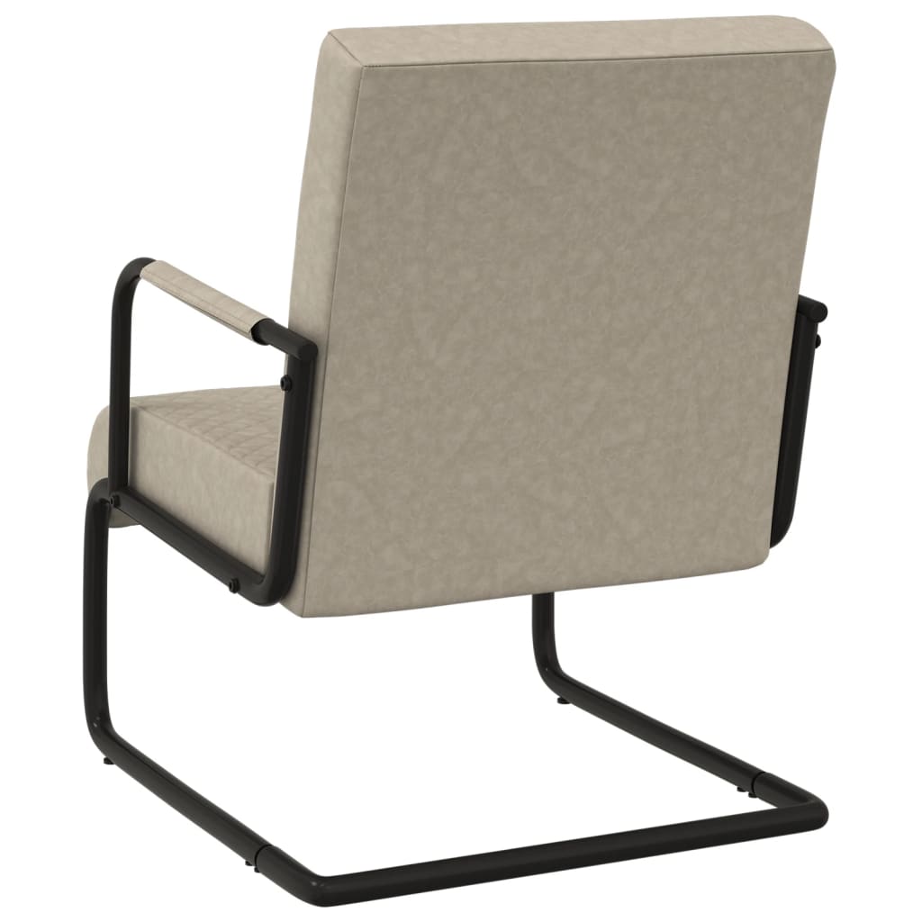 Chaise cantilever Gris clair Similicuir - XIOS