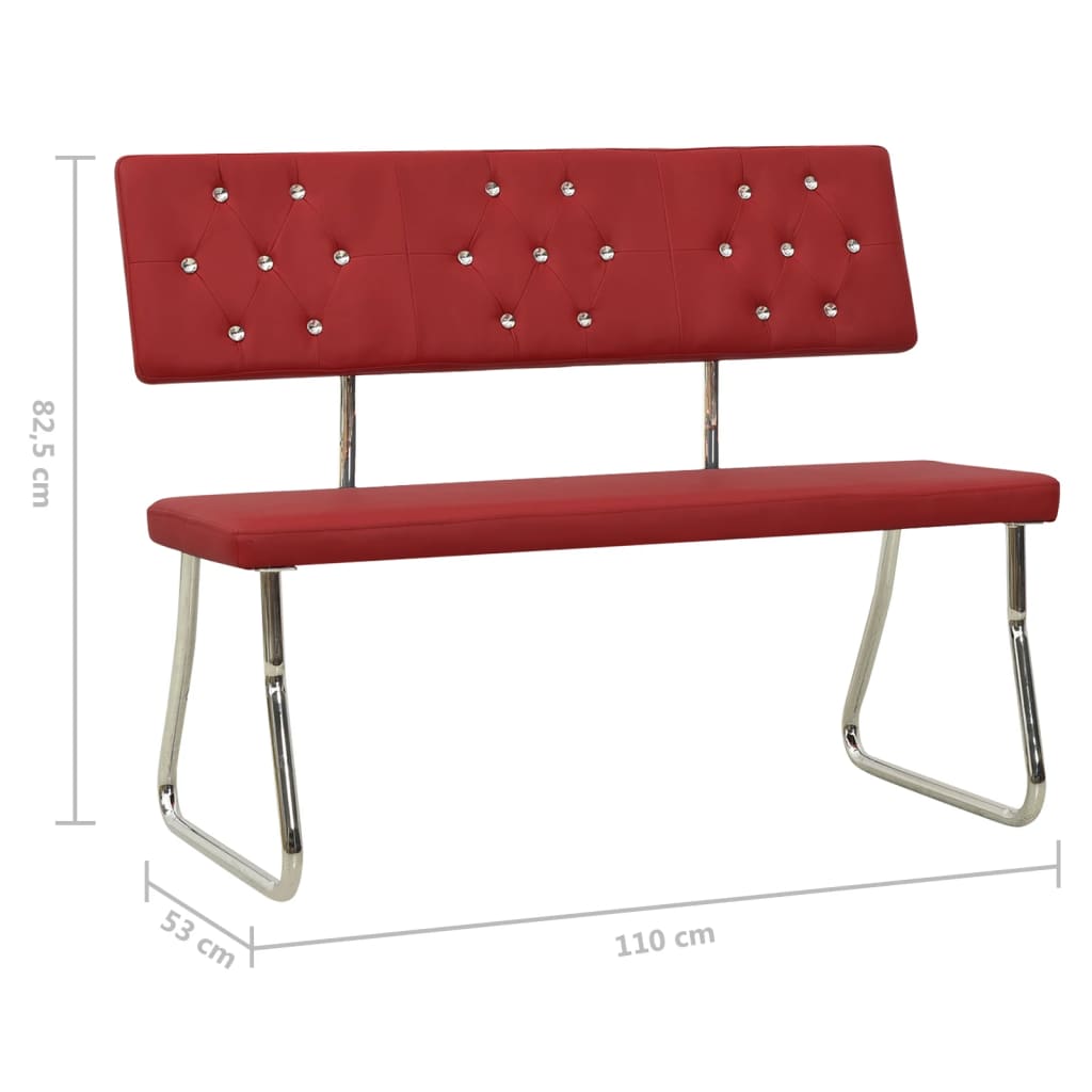 Banc 110 cm Rouge bordeaux Similicuir - XIOS