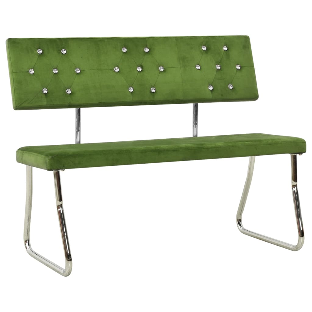 Banc 110 cm Vert clair Velours Bancs de cuisine & salle à manger vidaXL