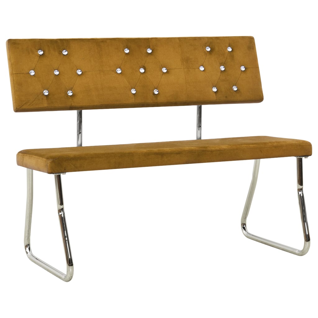 Banc 110 cm Marron Velours Bancs de cuisine & salle à manger vidaXL