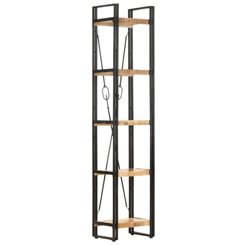 Bibliothèque à 5 niveaux 40x30x180 cm Bois de manguier massif - XIOS